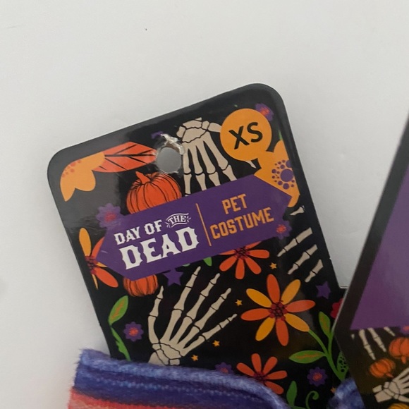 Mexican Poncho Dog Pet Costume Cinco de Mayo Day of the Dead Hat & Poncho NEW - Picture 8 of 12